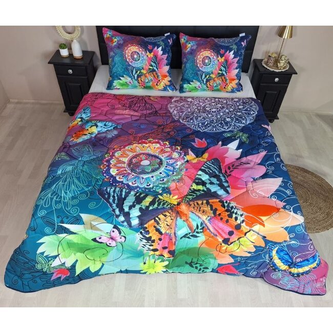 Dekbed zonder overtrek inclusief kussensloop Butterfly Kingdom - microvezel