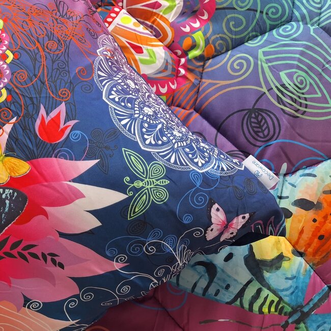 Dekbed zonder overtrek inclusief kussensloop Butterfly Kingdom - microvezel