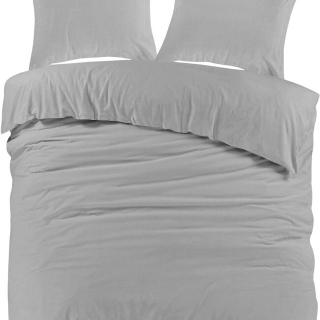 Flanel dekbedovertrek Mendez - Grijs