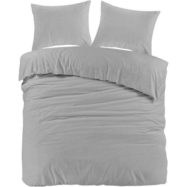 Flanel dekbedovertrek Mendez - Grijs