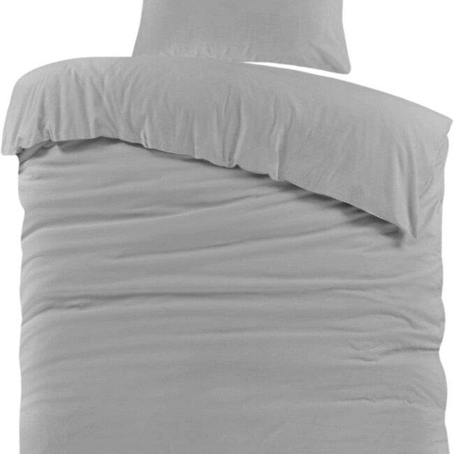Flanel dekbedovertrek Mendez - Grijs