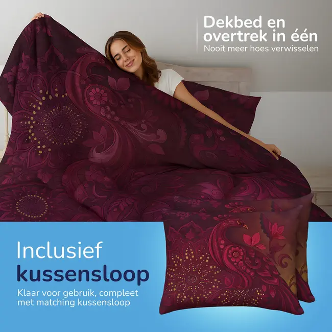Dekbed zonder overtrek inclusief kussensloop - Ornamental Elegance - microvezel