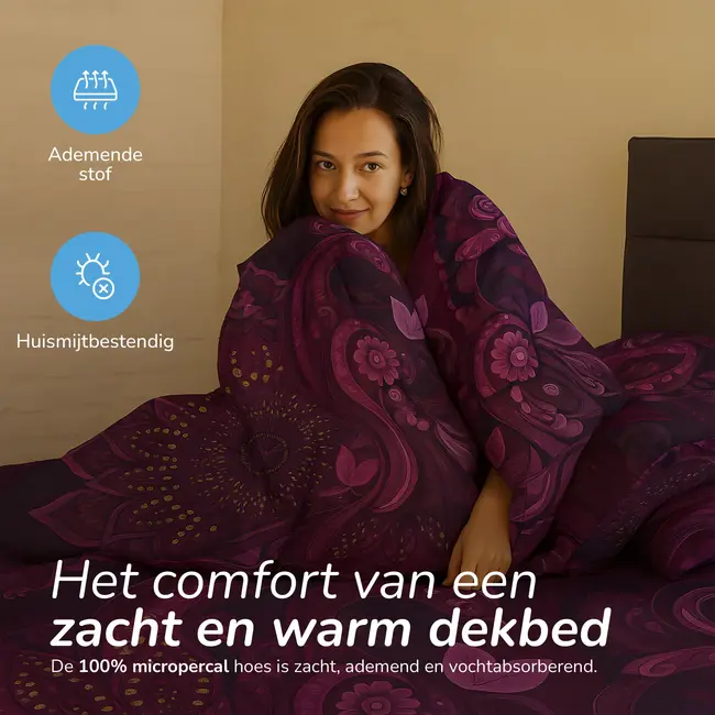 Dekbed zonder overtrek inclusief kussensloop - Ornamental Elegance - microvezel