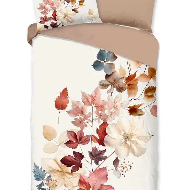 Katoen dekbedovertrek Coco bladeren