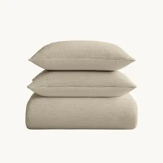 .Decoware® Easy dekbed zonder overtrek inclusief kussensloop - Mousseline - Zand