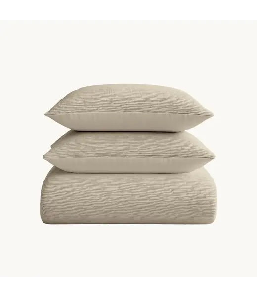 .Decoware® Easy dekbed zonder overtrek inclusief kussensloop - Mousseline - Zand