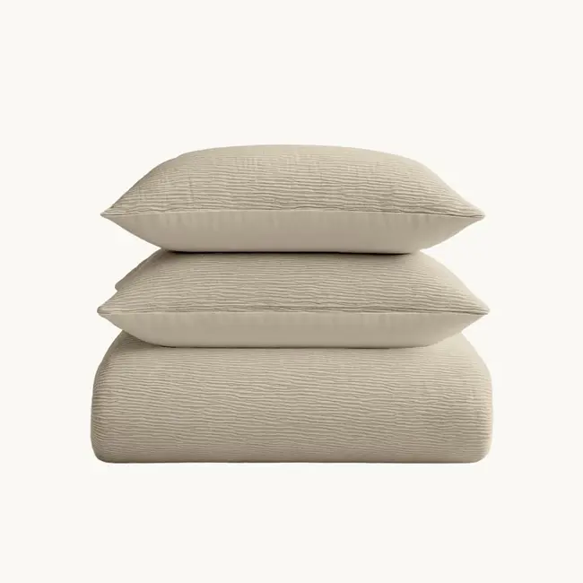 Easy dekbed zonder overtrek inclusief kussensloop - Mousseline - Zand