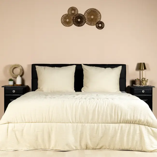 Easy dekbed zonder overtrek inclusief kussensloop - Mousseline - Zand