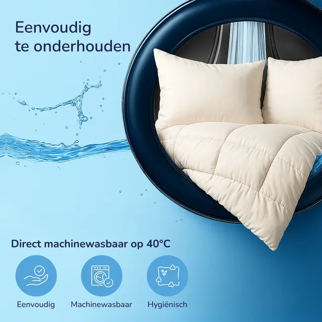 Easy dekbed zonder overtrek inclusief kussensloop - Mousseline - Zand