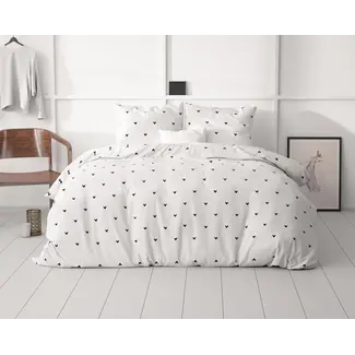 Sleeptime Microvezel dekbedovertrek Love On Love - wit