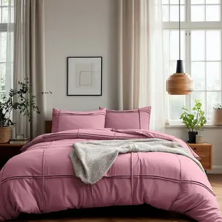 Sleeptime Microvezel dekbedovertrek Washed Tufted - oud roze