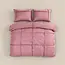 Microvezel dekbedovertrek Washed Tufted - oud roze