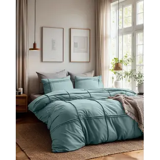 Sleeptime Microvezel dekbedovertrek Washed Tufted - groen