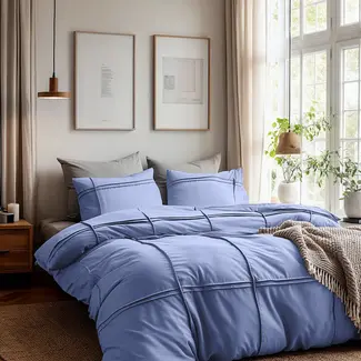 Sleeptime Microvezel dekbedovertrek Washed Tufted - blauw