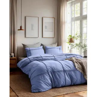 Sleeptime Microvezel dekbedovertrek Washed Tufted - blauw