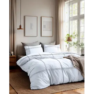 Sleeptime Microvezel dekbedovertrek Washed Tufted - wit