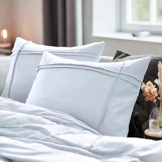 Microvezel dekbedovertrek Washed Tufted - wit