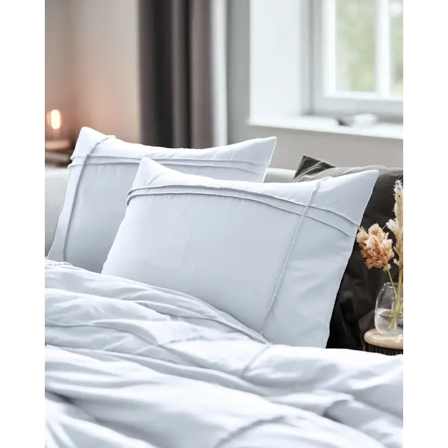 Microvezel dekbedovertrek Washed Tufted - wit