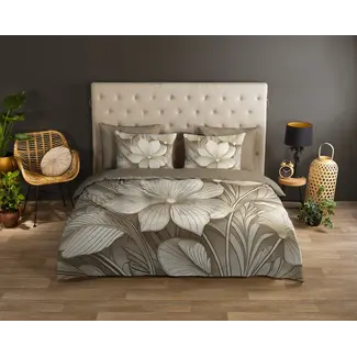 Good Morning Katoen dekbedovertrek Artdeco - taupe