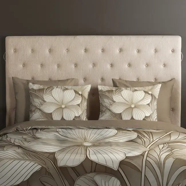 Katoen dekbedovertrek Artdeco - taupe