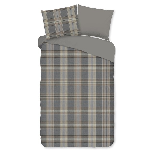 Katoen dekbedovertrek Jacoba geruit