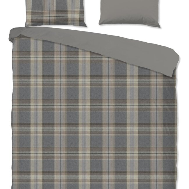 Katoen dekbedovertrek Jacoba geruit