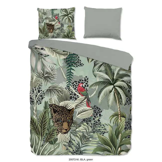 Microvezel dekbedovertrek Isla jungle - groen