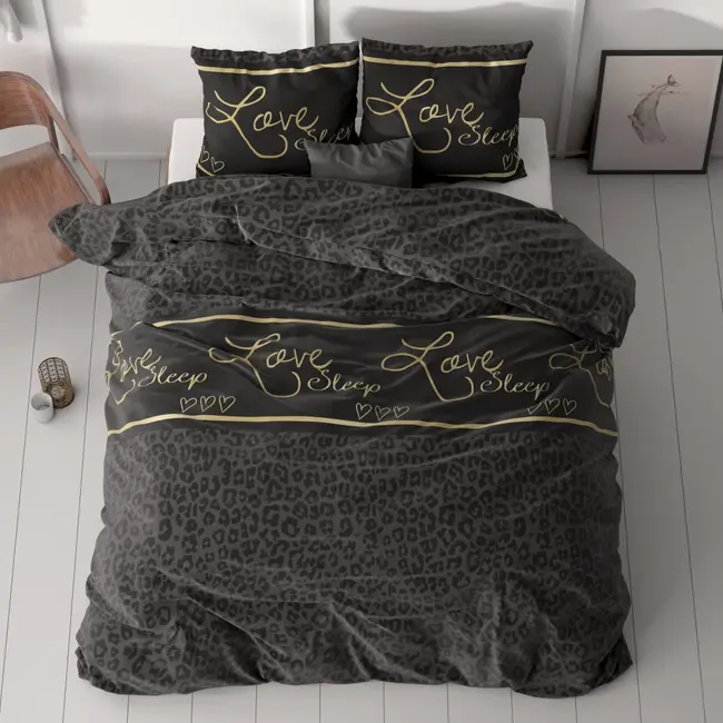 Microvezel  dekbedovertrek Dark Sleep - zwart
