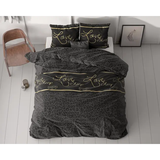 Microvezel  dekbedovertrek Dark Sleep - zwart