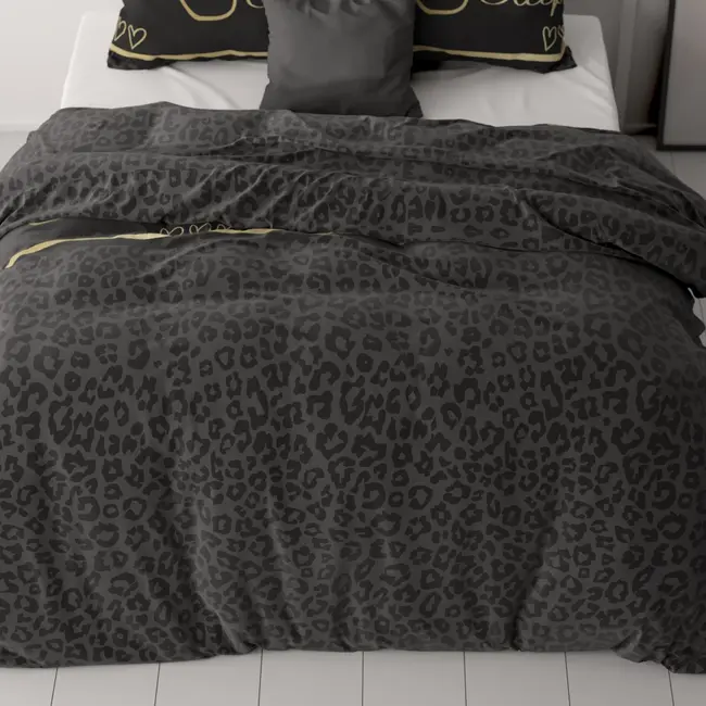 Microvezel  dekbedovertrek Dark Sleep - zwart