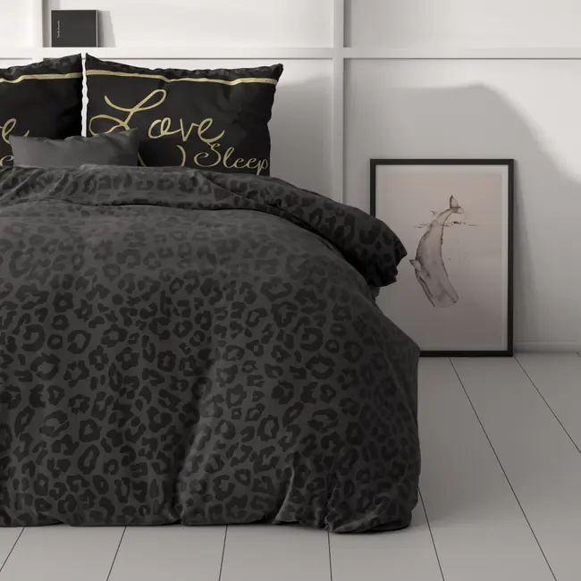 Microvezel  dekbedovertrek Dark Sleep - zwart