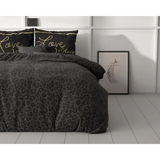 Microvezel  dekbedovertrek Dark Sleep - zwart