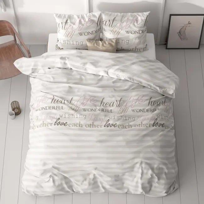 Microvezel dekbedovertrek Pinky Words