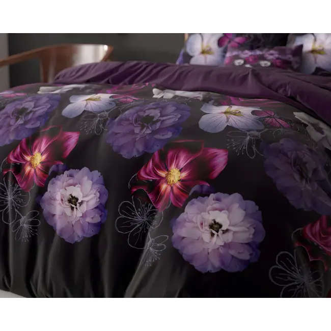 Microvezel  dekbedovertrek Magic Flower paars