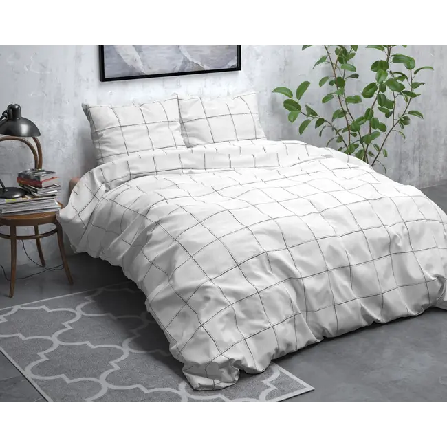 Flanellen dekbedovertrek Deep Check - Lits-Jumeaux (240x220 + 2st. 60x70 cm)