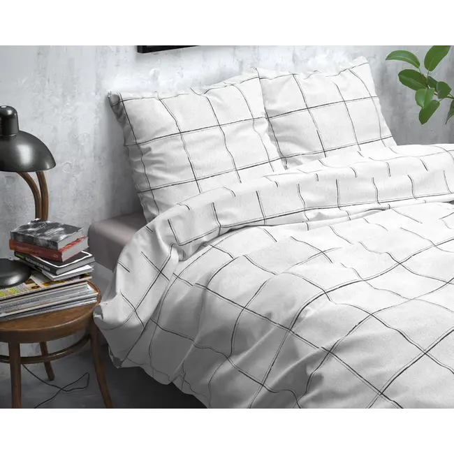 Flanellen dekbedovertrek Deep Check - Lits-Jumeaux (240x220 + 2st. 60x70 cm)