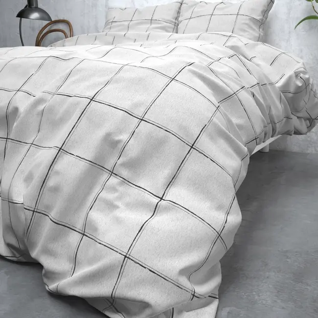 Flanellen dekbedovertrek Deep Check - Lits-Jumeaux (240x220 + 2st. 60x70 cm)