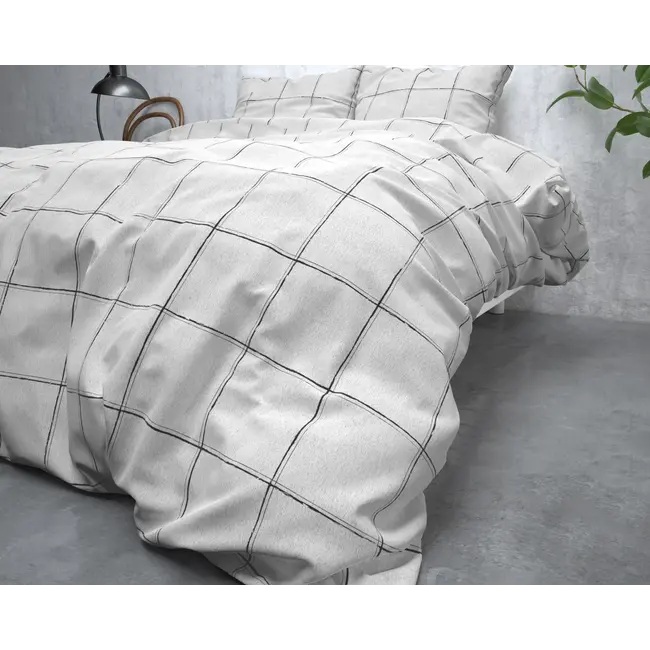 Flanellen dekbedovertrek Deep Check - Lits-Jumeaux (240x220 + 2st. 60x70 cm)