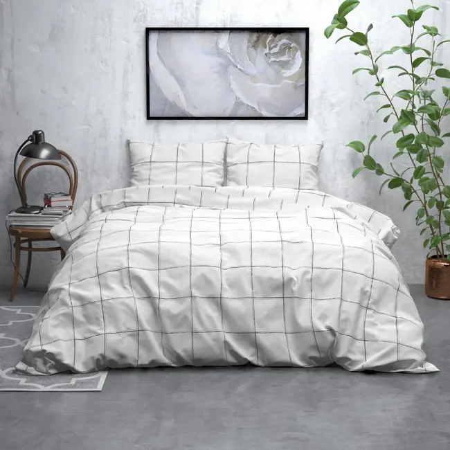 Flanellen dekbedovertrek Deep Check - Lits-Jumeaux (240x220 + 2st. 60x70 cm)