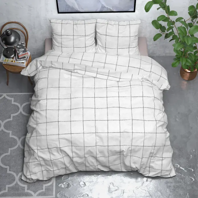 Flanellen dekbedovertrek Deep Check - Lits-Jumeaux (240x220 + 2st. 60x70 cm)