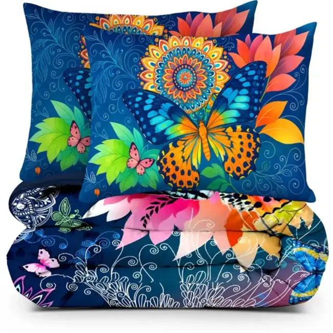 Microvezel dekbedovertrek Butterfly Kingdom