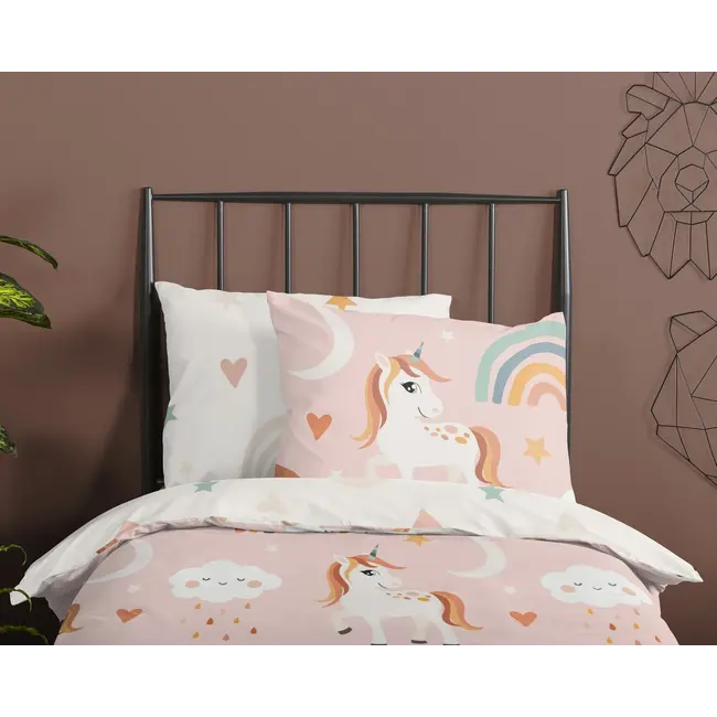 Dekbedovertrek Unicorn  Aina- microvezel - 140x220 + 60x70 cm