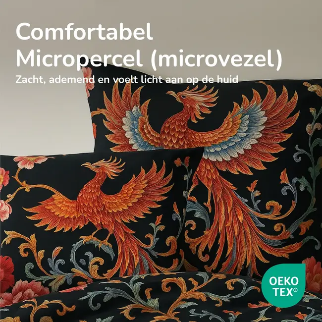 Dekbed zonder overtrek inclusief kussensloop - Phoenix Bloom - microvezel