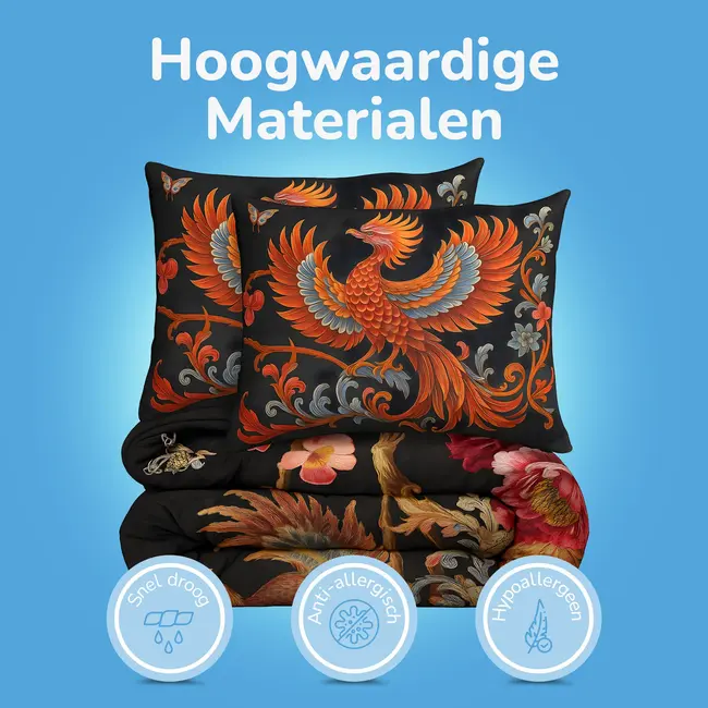 Dekbed zonder overtrek inclusief kussensloop - Phoenix Bloom - microvezel