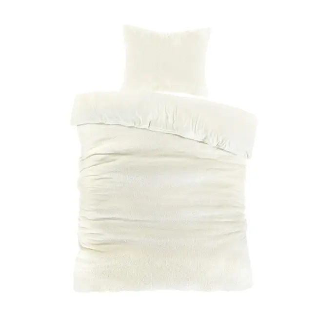 Teddy Fleece dekbedovertrek Billy - Offwhite/Ivoor