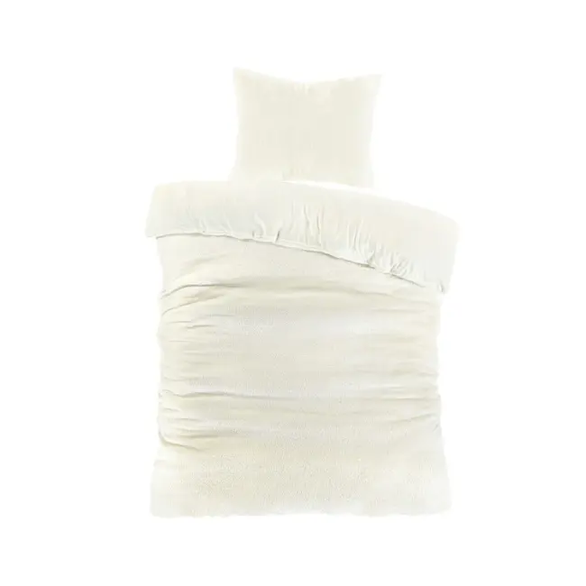 Teddy Fleece dekbedovertrek Billy - Offwhite/Ivoor