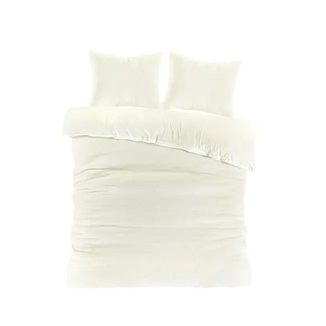 Teddy Fleece dekbedovertrek Billy - Offwhite/Ivoor