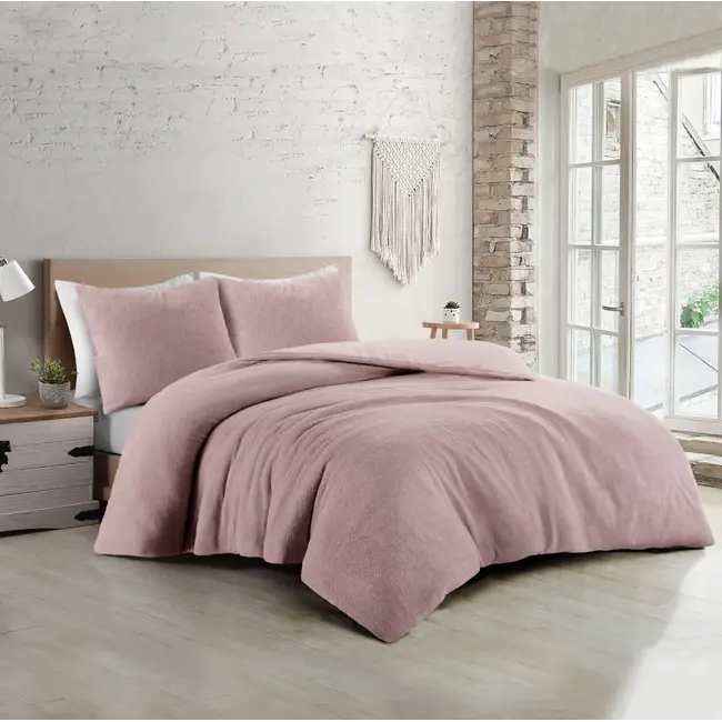 Teddy Fleece dekbedovertrek Billy - roze