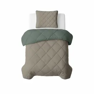 Sleeptime Lazy dekbed zonder overtrek inclusief kussensloop - Groen/Taupe