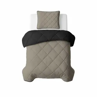 Sleeptime Lazy dekbed zonder overtrek inclusief kussensloop - Zwart/Taupe